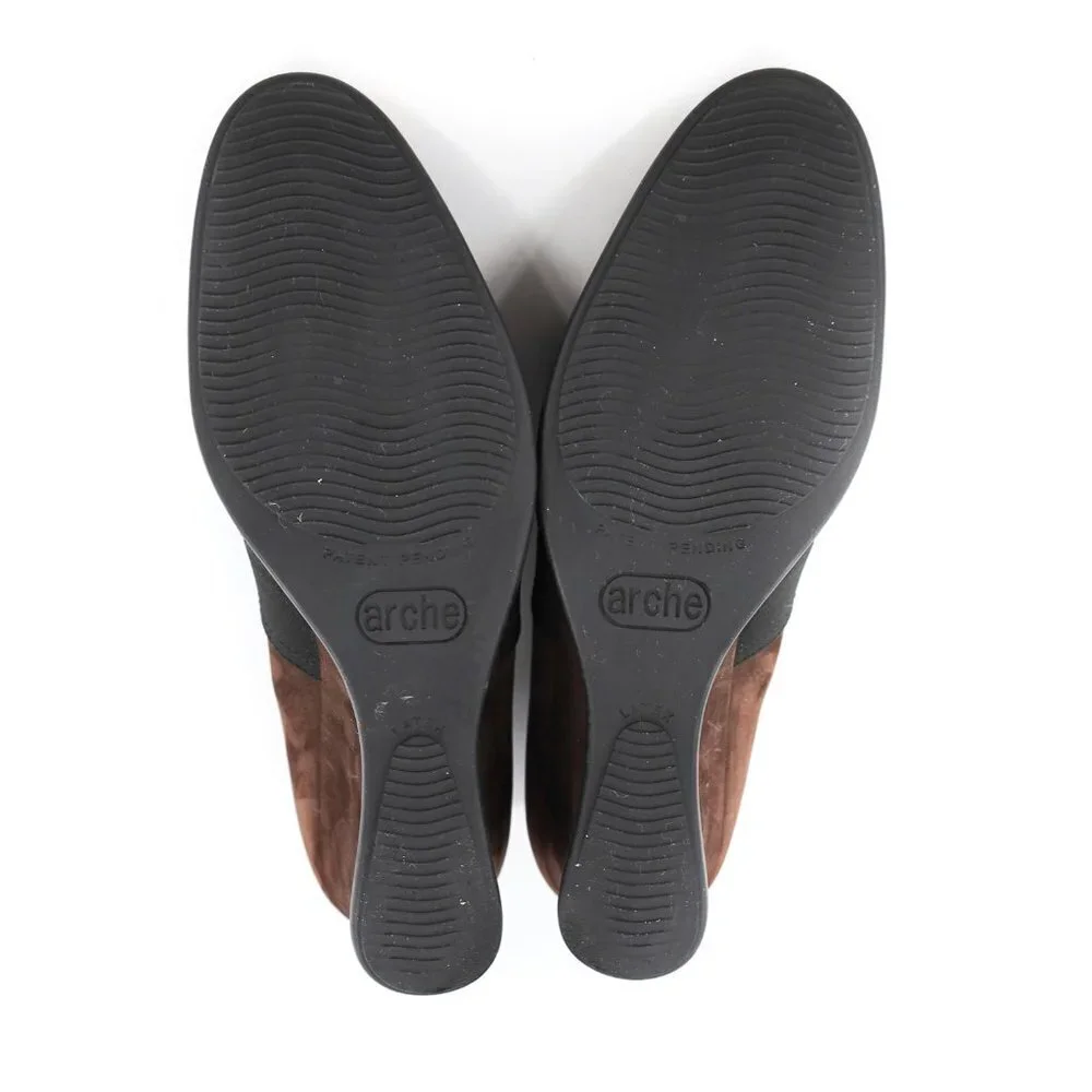 ARCHE Brown‎ Suede Wedge Pumps Shoes